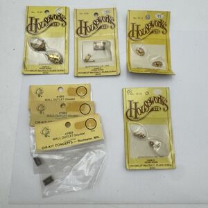 Lot 7 Houseworks Door Bolt Lock Key Dollhouse Accessories Knobs Hinges Outlets